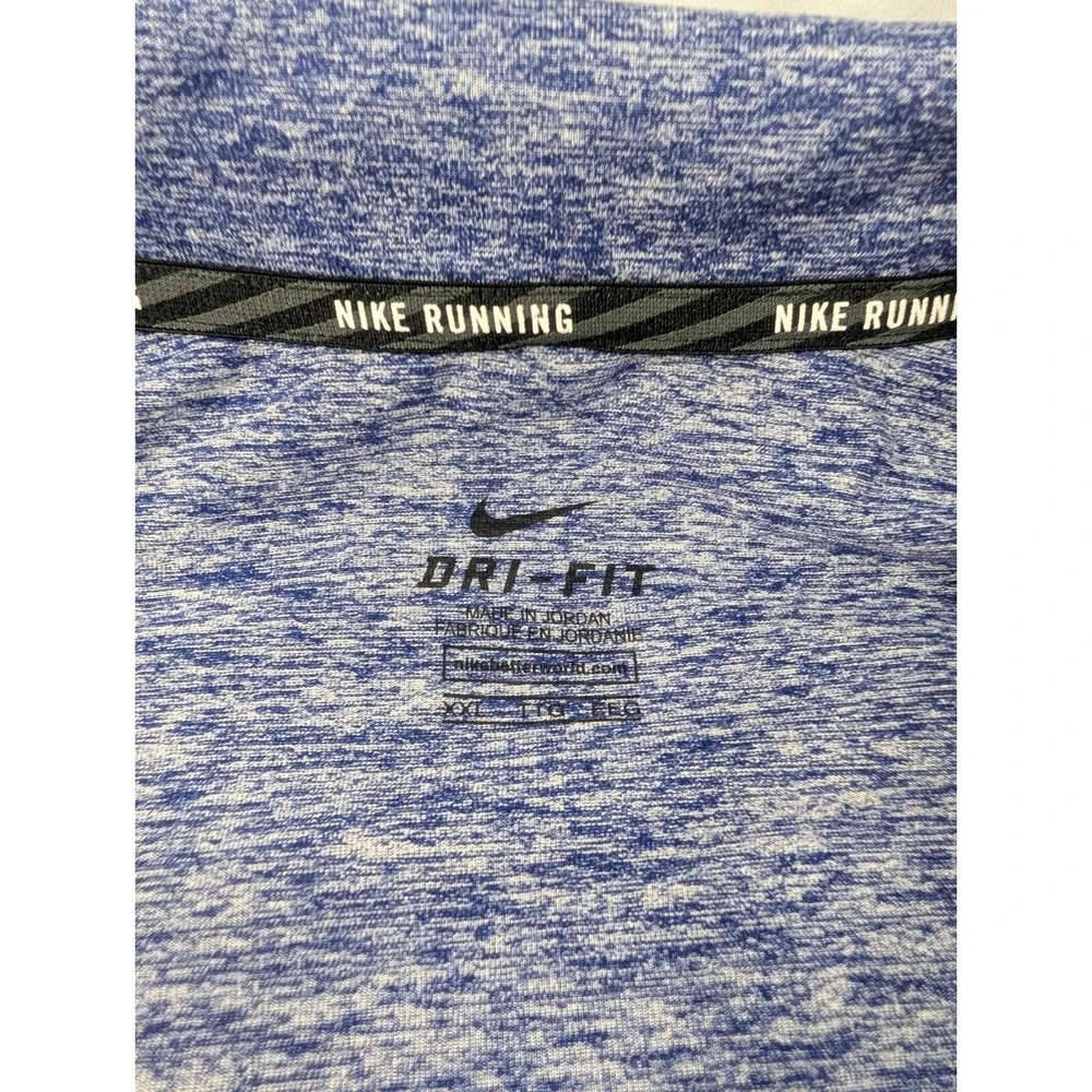 Nike Dri-FIT Running 1/4 Zip Pullover Blue Heather Men's 2XL Wicking